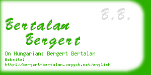 bertalan bergert business card